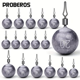 Resim PREOBEROS 10 adet Balıkçılık Küresel Drop Shot Ağırlıkları, 3.5g 5g 7g 10g 14g 20g - Tatlısu ve Tuzlu Su Balıkçılığı için Varil Dönerli Kurşun İnce Ağırlıklar 