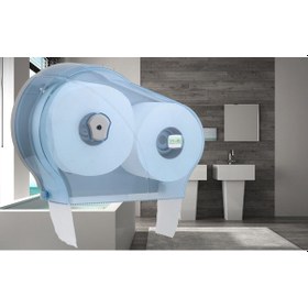 Resim Vialli Dmj1t Double Mini Jumbo Tuvalet Kağıdı Dispenseri Şeffaf 
