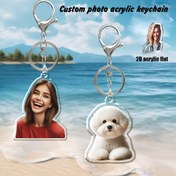 Resim [Özelleştirilmiş] 1 adet/3 adet/6 adet Fotoğraf özel akrilik anahtar kolyesi, özel şekilli akrilik araba anahtarlık, sırt çantası kolyesi, sevgililer, arkadaşlar, evcil hayvanlar, çift taraflı efekt, fotoğrafa göre özel şekilli efekt, geleneksel aşk şekli vb 