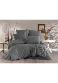 Resim Vionetta Ranforce % 100 Pamuk Antrasit 2 Yastıklı Tek Kişilik Nevresim Takımı Antrasit 