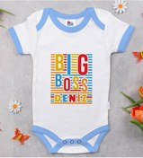 Resim Bitmeyenkartus Bk Kids Kişiye Özel Mavi Bebek Body Zıbın - Model 112 