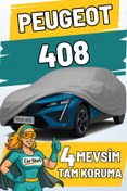 Resim Car Shell Peugeot 408 Uyumlu Araba Brandası Su ve Güneş Geçirmez Çizilmez Miflonlu Örtü Oto Örtü 