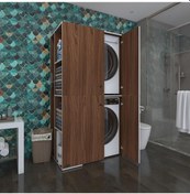 Resim Kenzlife Çamaşır-Kurutma Makinesi Dolabı Kapaklı Foka Sol Cvz 180*090*60 Banyo Arkalıksız Çok Renkli 