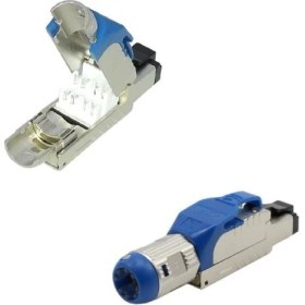 Resim OEM Cat8 RJ45 Endüstriyel Tip IP20 Stp konnektör Korumalı Saha Fişi Aracı Kolay Metal Döküm Sonlandırma konnektörü 