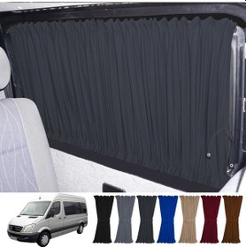 Resim Pandami Mercedes Sprinter W906 Uzun 2006-2018 Uyumlu Füme Raylı Oto Perde Takımı 