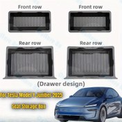 Resim For TESLA Model Y Juniper 2025 için ön ve arka koltuklar için depolama kutusu, koltuklar altında daha fazla kabin alanı için tasarlanmış, aynı zamanda şık bir tasarım ve güvenli kapanış ile bagaj düzenleyici olarak hizmet vermektedir. 