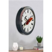 Resim Bahat Salon Ofis Duvar Saati Gri Metal Çerçeve 36 Cm 
