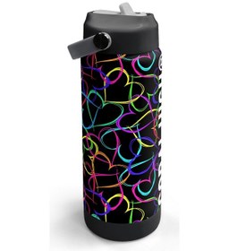 Resim Coral High Çok Renkli Kalp Desenli Katlanır Ağızlıklı Çelik Termos 650 Ml 38382 Siyah 