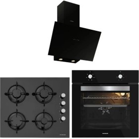 Resim Silverline 3481 Flam - CS5349B01 - BO65E1B01 Siyah Cam Ankastre Set 