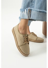 Resim Gabriella Hasır Bağcık Detaylı Kadın Espadril Sneaker Bej 