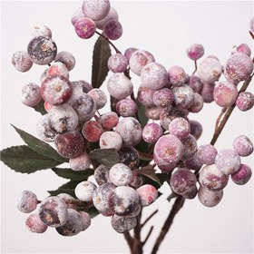 Resim 1 Adet Gerçekçi Yapay Çilek/Meyve Ağacı Dalı 45cm Boyunda Kış Donu Efekti - Mor, Kırmızı, Beyaz ve Siyah Meyvelerle Canlı Görünümlü Sahte Fruit Tree - Dayanıklı Plastik Ev Dekorasyonu İçin Noel, Paskalya, Şükran Günü, Sevgililer Günü İdeal Masa Üstü Merkez Parça Bakım Gerektirmez, Şık Taklit Meşesi Buzlu Tekstür Ve Realistik Yeşillikler Ile Festivallar İçin Oturma Odası Süslemeleri İçin 