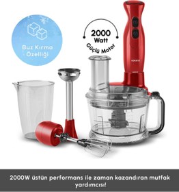 Resim Karaca Turbo Fonksiyon-çift Taraflı Paslanmaz Çelik Bıçak 1,5l 2000w Mutfak Robotu 