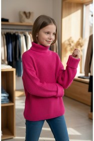 Resim Minimoda Kids Kız Çocuk Balıkçı Yaka kazak 