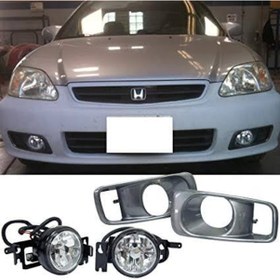 Resim Honda Civic Uyumlu 1999-2001 Sis Farı Sağ Sol Takım Tesisatlı 