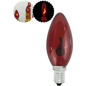 Resim Alev Ampulü For E14 Red Flame Pointed 