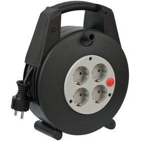 Resim Vario Line Serisi Ip20 Lisanslı 4 Soketli 15 Metre Makaralı Kablo, Siyah, 1 Adet 1 