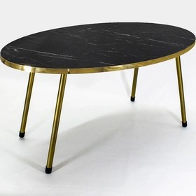 Resim Uslucan Alışveriş Zigon Sehpa Ve Orta Sehpa Elips Altın Metal Ayak Altın Bendir Set Çok Renkli 