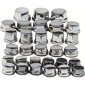 Resim Gaojunshop01 30 Parça Gümüş Motor Dekoratif Somun Kapakları Modifiye Stil Parçaları 