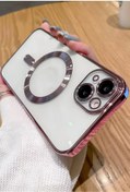 Resim Fibaks Apple Iphone 13 - 14 Kılıf Kamera Lens Korumalı Magsafe Şarj Kilifi Şeffaf Renkli Yumuşak Kapak 