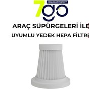 Resim 7go Ahv-14 Araç Süpürgesi İle Uyumlu Yedek Hepa Filtre Beyaz 