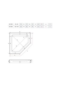 Resim Shower 90X90 Albert Beşgen Duş Teknesi Monoblok 