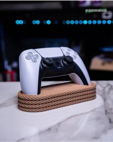 Resim three3dprints Playstation 5 Joystick Standı Ps5 Kol Tutucu Ahşap Görünümlü Plastik 