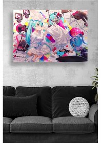 Resim Hatsune Miku Anime Renkli Sanatsal Sahne Dekoratif Genç Odası İçin Enerjik Tasarım Kanvas Tablo 