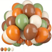 Resim 48 Adet 25,4 cm Yeşil, Kahverengi & Turuncu Balonlar - Zeytin Yeşili, Kahverengi & Bej Orman Safari Temalı Doğum Günü, Düğün ve Bebek Duşu Partisi Süslemeleri, Cadılar Bayramı Dekorasyonları, Noel Süslemeleri 
