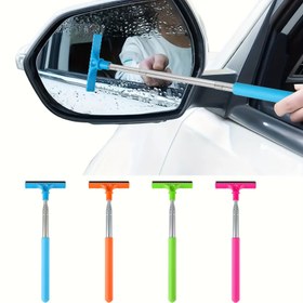 Resim 1 Adet Uzatılabilir Araba Cam Temizleme Süngeri ve Fırçası - Arka Görüş Aynaları için Taşınabilir Manuel Su Kazıyıcı, Elektriksiz Ergonomik Tasarım ile Ergonomik Saplı, Hızlı Temizlik için Dayanıklı Kıllar, Araç Temizlik Aksesuarları 