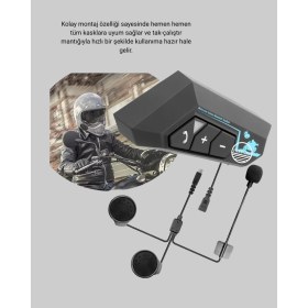 Resim Marsilyan Motosiklet Kask Kulaklığı Bluetooth 5.0 Gürültü Önleme ve Hızlı Bağlantı - MCT4449-2961 