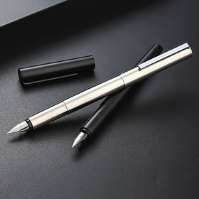 Resim Jinhao 35 Dolma Kalem Seti Ekstra İnce Uçlu, Ergonomik Metal Tasarım, Tıkla Kapanan Kapak - Siyah ve Gümüş Seçenekler (Mürekkep Dahil Değil) 