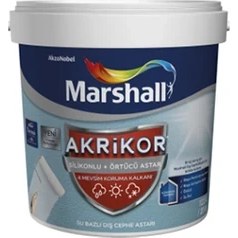 Resim Marshall Akrikor Silikonlu + Örtücü Dış Cephe Boya Astarı 20 kg 