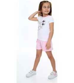 Resim Toontoy Kids Toontoy Kız Çocuk Mucıs Makes Me Happy Baskılı Şortlu Takım Pembe 