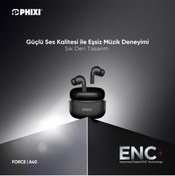 Resim Phixi Basic A40 Bluetooth Kulaklık 5.3 Deri Dokulu Enc Gürültü Engelleme Usb-c Hızlı Şarj 