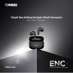 Resim Phixi Basic A40 Bluetooth Kulaklık 5.3 Deri Dokulu Enc Gürültü Engelleme Usb-c Hızlı Şarj 