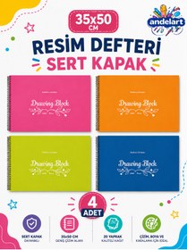 Resim andelart Eco Spiralli Resim Defteri 35x50 25 Yaprak 4 Adet 