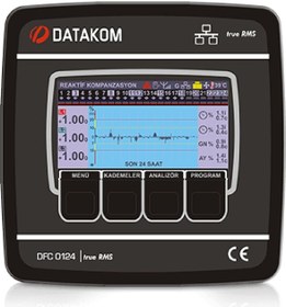 Resim Datakom Dfc-0124-tft-24r-c-m ,144x144mm 3-faz/24-kademe Svc Reaktif Kontrol 