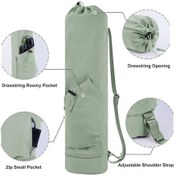 Resim Pazly Siyah Nylon Yoga Mat Çantası - Spor Ve Egzersiz Aksesuarı Taşıma Çantası, Su Geçirmez Cep, Ayarlanabilir Askı Siyah 
