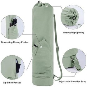 Resim Pazly Siyah Nylon Yoga Mat Çantası - Spor Ve Egzersiz Aksesuarı Taşıma Çantası, Su Geçirmez Cep, Ayarlanabilir Askı Siyah 