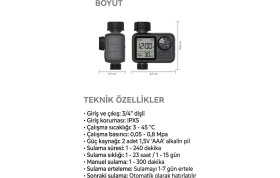 Resim Konk Tools Akıllı Bahçe Sulama Dijital Su Zamanlayıcısı - LCD Ekranlı, Ipx5 Su Geçirmez, Hassas Ayarlı 