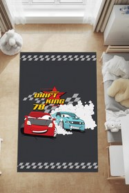 Resim Kessy Home Studio Drift King Araba Desenli Eğlenceli Oyun Halısı Yıkanabilir Kaymaz Taban Çocuk Odası Halısı 6 