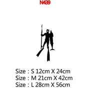 Resim N439-boyutu S-2-beyaz-moda Mızrak Balıkçılık Dalış Zıpkın lar Ussr Eğlenceli Vinil Araba-şekillendirici Araba Etiket 