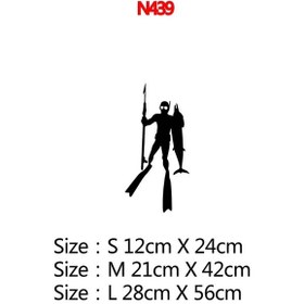 Resim N439-boyutu S-2-beyaz-moda Mızrak Balıkçılık Dalış Zıpkın lar Ussr Eğlenceli Vinil Araba-şekillendirici Araba Etiket 