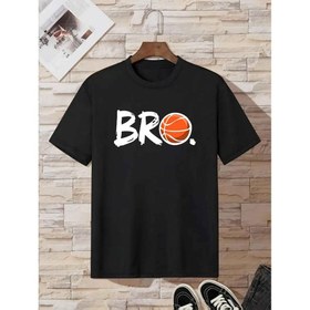 Resim Erkek Çocuk Basketbol Grafikli Tişört - %100 Polyester Nefes Alabilir & Esnek, Cesur BRO Yazılı Basketbol Tasarımı, Spor, Yaz ve Dış Aktiviteler için Makinede Yıkanabilir - 3 Yaş ve Üzeri 