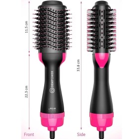 Resim 1200W Saç Kurutma ve Şekillendirme Fırçası, Düzleştirici, Tarak, Siyah 