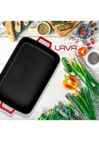Resim Lava Fırın Tepsisi Dikdörtgen Kırmızı 22 X 30 Cm Diğer 