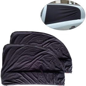 Resim Otohousse Elastik Oto Yan Cam Bebek Güneşlik Araba Perdesi Hatchback Uyumlu 2'li 