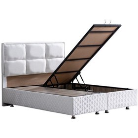 Resim Setaymobilya Baza, Grand Çift Kişilik Beyaz Baza + Başlık Seti 