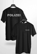 Resim venüsdijital Polızeı Reflektör Gece Işıkta Parlayan Baskılı Siyah Tshirt 