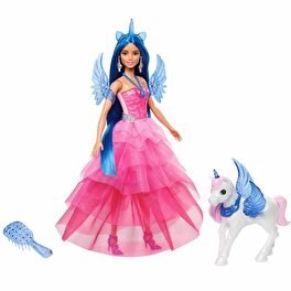 Resim Barbie Mavi Saçlı Prenses Bebek HRR16 